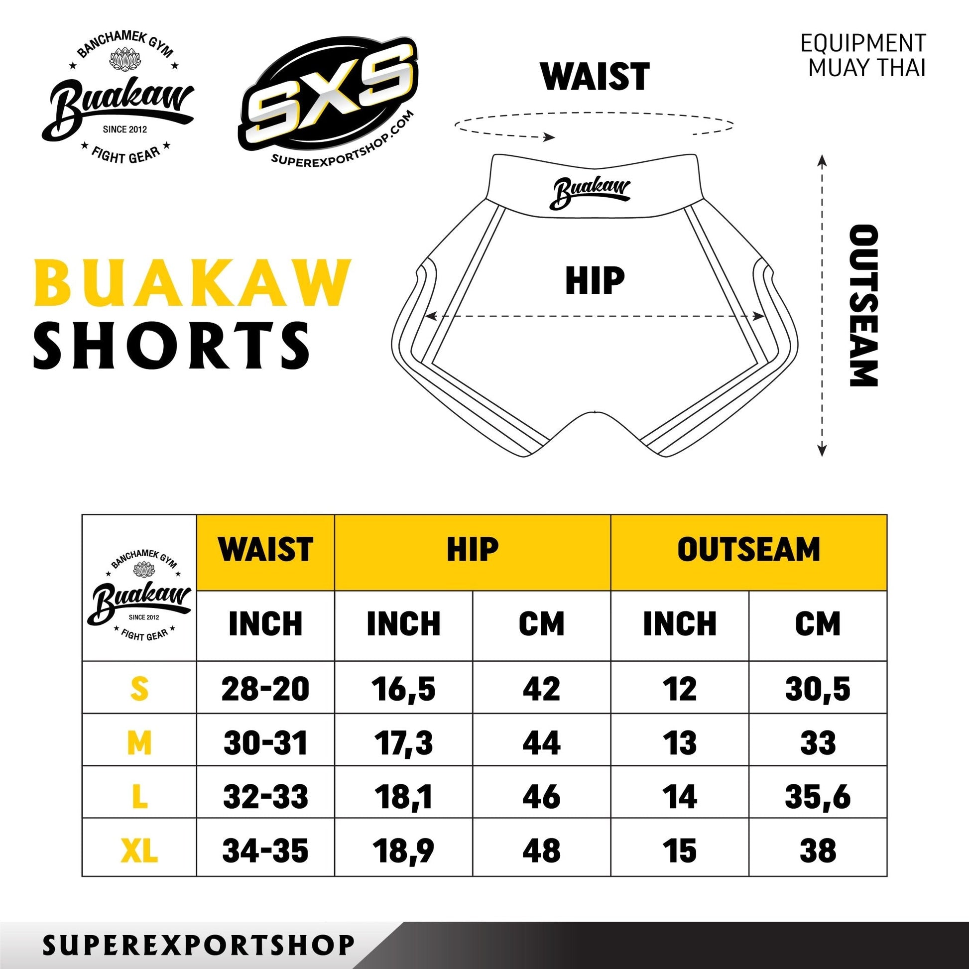 Buakaw Shorts BFG3-1 WHITE BLACK - SUPER EXPORT SHOP